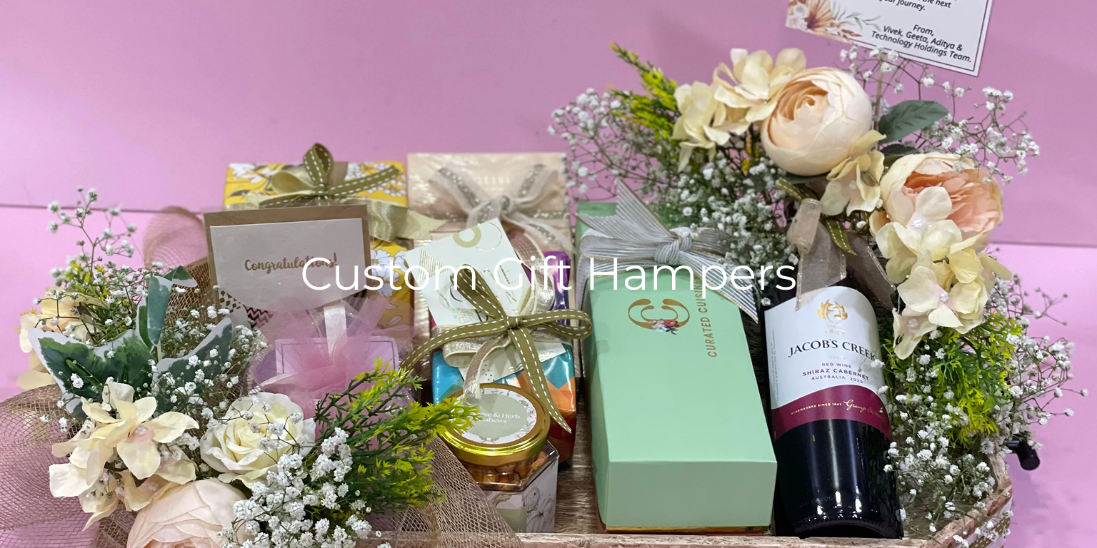 Custom Gift Hampers with Flowers