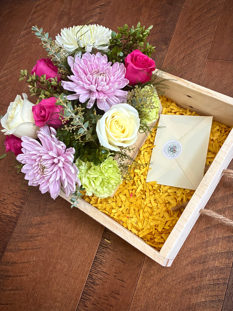 Any Occassion Custom 4" Cake & Floral Box